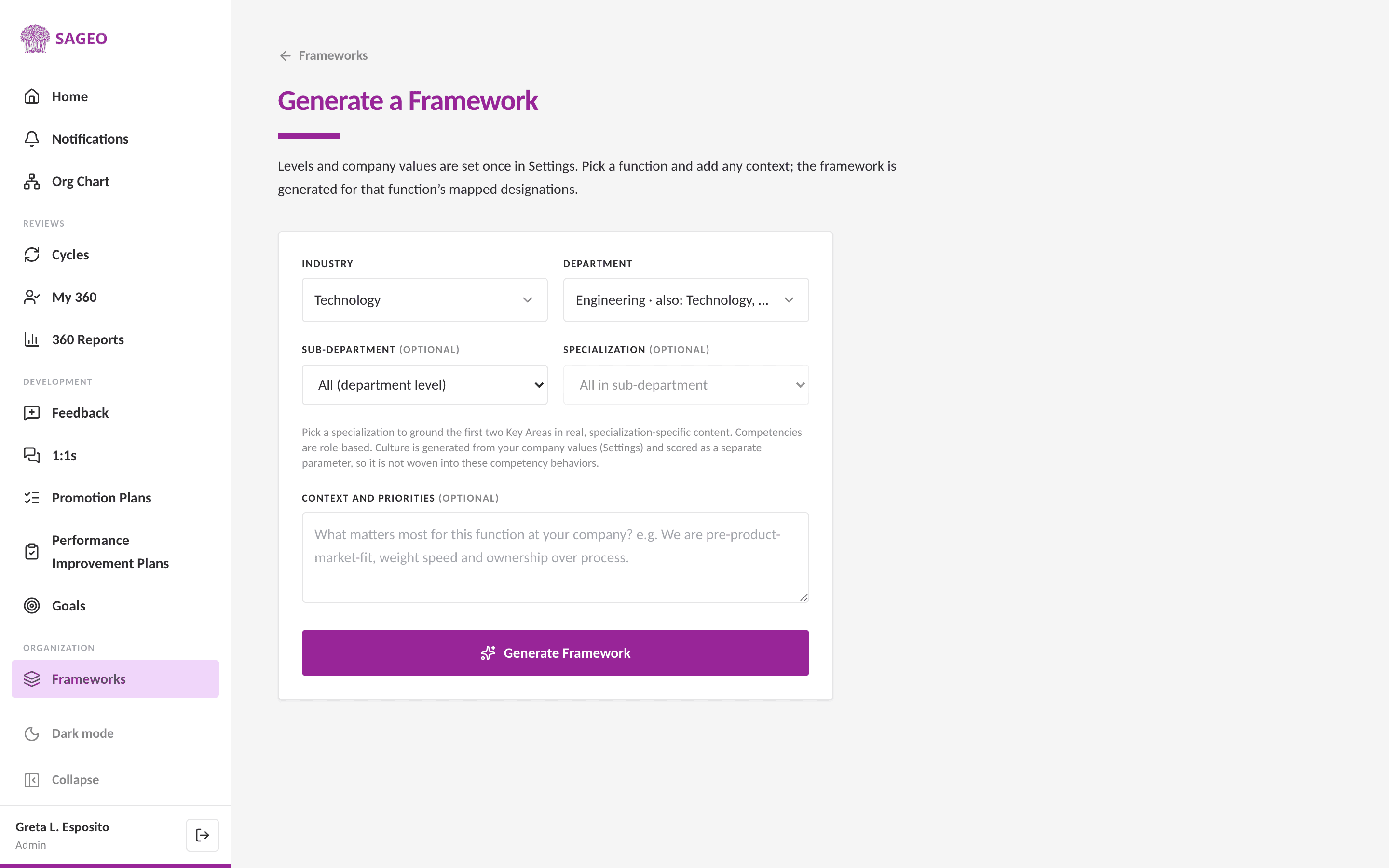 Generate competency frameworks